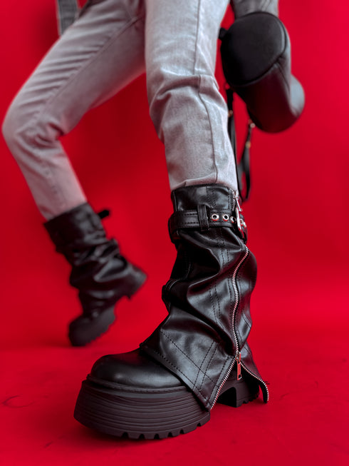 Сапоги из искусственной кожи "BLACK LEGEND" 6327A